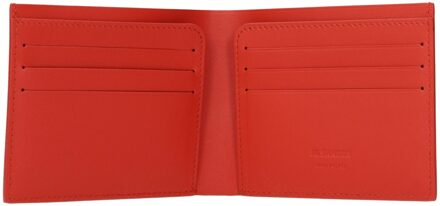 Jil Sander Leren Bifold Portemonnee Klaproos