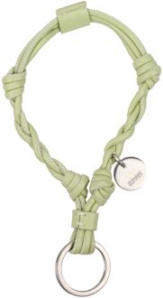 Jil Sander Leren Vlecht Sleutelhanger Ring Mint