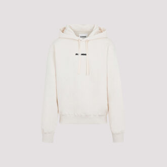 Jil Sander Logo Katoenen Hoodie Ivoor - XL