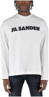 Jil Sander Logo T-Shirt Jil Sander , White , Heren - Xl,L,M,S,Xs