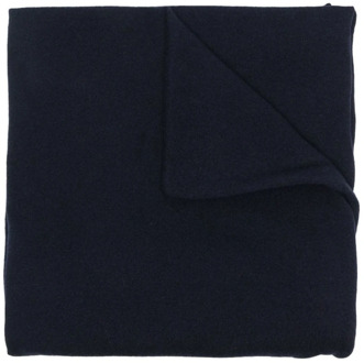 Jil Sander Middernachtblauwe Cashmere Logo-Patch Sjaal Jil Sander , Blue , Dames - ONE Size