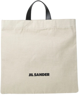 Jil Sander Minimalistische Canvas Tote Bag Jil Sander , White , Dames - ONE Size