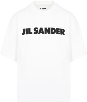 Jil Sander Neutrale Logo T-Shirt Jil Sander , White , Heren - Xl,L,M,S