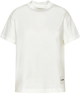 Jil Sander Set van 3 Witte Katoenen T-Shirts Jil Sander , White , Dames - S,Xs
