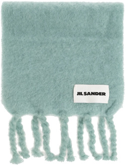 Jil Sander Sjaal met logo Jil Sander , Blue , Dames - ONE Size