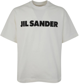 Jil Sander T-shirt met bedrukt logo Jil Sander , White , Heren - 2Xl,Xl,L,M,S,Xs