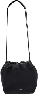 Jil Sander Trekkoord Crossbody Tas Jil Sander , Black , Dames - ONE Size