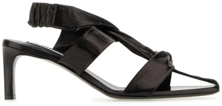 Jil Sander Verhoog je stijl met zwarte leren sandalen Jil Sander , Black , Dames - 36 Eu,36 1/2 Eu,35 1/2 Eu,37 Eu,37 1/2 EU