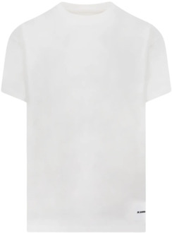 Jil Sander Witte Biologisch Katoenen T-shirts Pak Jil Sander , White , Heren - L,S