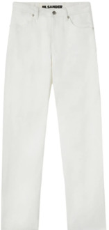 Jil Sander Witte High-Waisted Straight Leg Jeans Jil Sander , White , Dames - W26