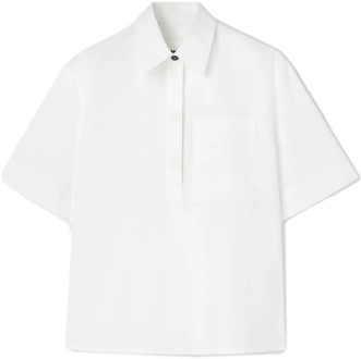 Jil Sander Witte Katoenen T-shirts en Polos Jil Sander , White , Dames - M,S,Xs