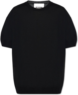 Jil Sander Wollen T-shirt Jil Sander , Black , Heren - M,S