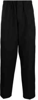 Jil Sander Zwarte broek met elastische taille en plooien Jil Sander , Black , Heren - XL