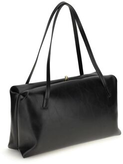 Jil Sander Zwarte Kalfsleer Bos Taurus Schoudertas