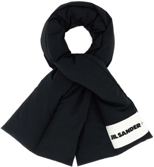 Jil Sander Zwarte polyester sjaal Jil Sander , Black , Heren - ONE Size