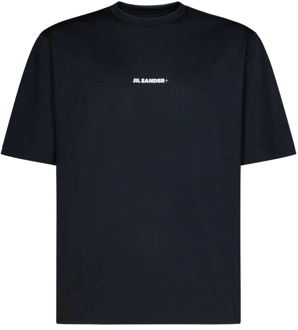 Jil Sander Zwarte Ribgebreide T-shirts en Polos Jil Sander , Black , Heren - XL
