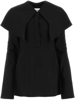 Jil Sander Zwarte viscose blend blouse, Stijlvol model Jil Sander , Black , Dames - M,S