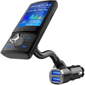 Jilang Fm-zender Auto MP3 Draadloze Bluetooth Handsfree Car Kit Audio AUX Modulator met QC3.0 Dual USB Charge Kleur Screen