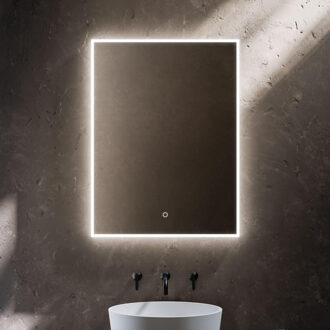 Jille Spiegel 80 x 60 cm met Led verlichting neutraal Zilver