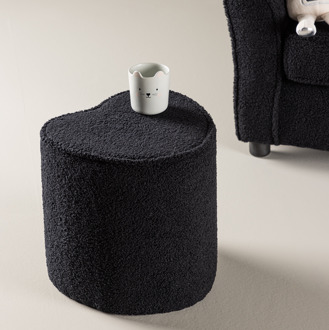 Jilly hartvormige kinderpoef teddy zwart