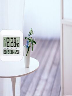 JIMEI H149C-DCF digitale Muur/Tafel Klok radiogestuurde wandklok met Alarm Snooze Temperatuur Calender voor huishoudelijk gebruik