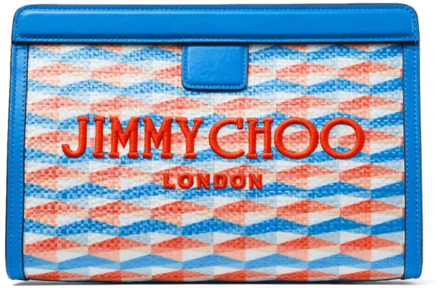 Jimmy Choo Avenue Tassen Blauw Diamant Print Jimmy Choo , Multicolor , Dames - ONE Size