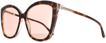 Jimmy Choo Cat Eye Dames Havana Pink Gold Mirror Nat/S - maat Bruin