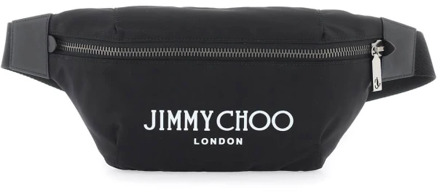 Jimmy Choo Contrasterende Logo Print Nylon Heuptas Jimmy Choo , Black , Heren - ONE Size