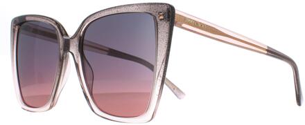 Jimmy Choo LESSIE/S S KON nude glitter grijs fuchsia zonnebril Roze