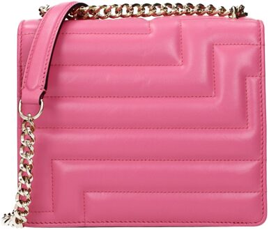 Jimmy Choo Roze Leren Schoudertas - One Size