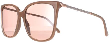 Jimmy Choo SCILLA/S FWM 2S nude roze flash zilver spiegel zonnebril - maat Beige