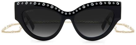 Jimmy Choo Sonja Kristallen Cateye Zonnebril Zwart - One Size