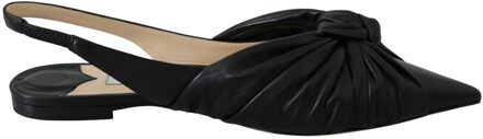 Jimmy Choo Vrouwen Zwart Leer Annabell Platte Schoenen - EU 38.5 / UK 5.5