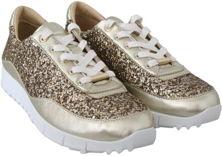 Jimmy Choo Women's Monza Antiek Goud Leren Sneakers
