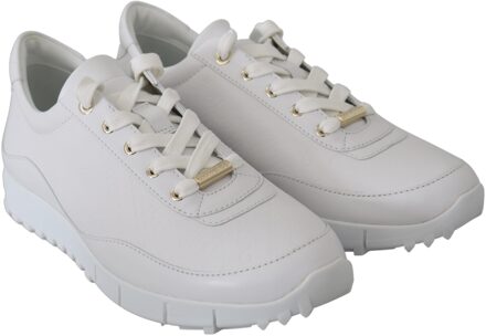 Jimmy Choo Women's Monza wit lederen sneakers