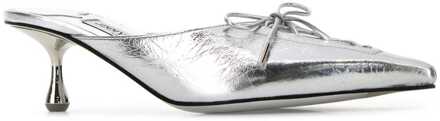 Jimmy Choo Zilveren Leren Scarlett Muiltjes - EU 38