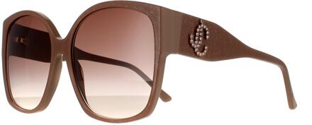 Jimmy Choo zonnebril Noemi/s Kon ha naakt glitter bruine gradiënt Beige - One Size
