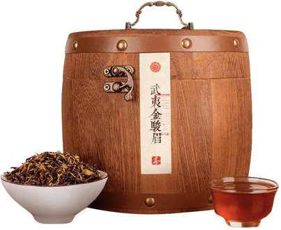 Jin Jun Mei Black Tea Wuyi Mountain Authentic Honey Flavor Gift Box Jin Junmei Tea Bulk Wooden Barrel 500G
