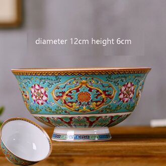 Jingdezhen Groen Emaille Fijne Bone China Kom Keramische Kom Levensduur En Geluk dia 12cm bowl x1