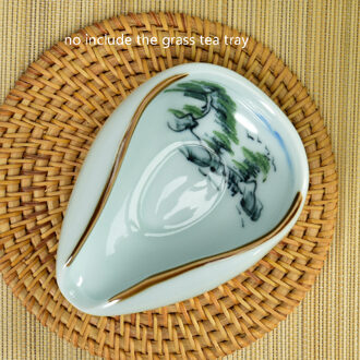 Jingdezhen Handgeschilderde Vintage Lotus Keramische Thee Houder Chinese Kung Fu Thee Set Porselein Celadon Cha Hij Onder Geglazuurd Thee lepel