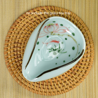 Jingdezhen Handgeschilderde Vintage Lotus Keramische Thee Houder Chinese Kung Fu Thee Set Porselein Celadon Cha Hij Onder Geglazuurd Thee lepel