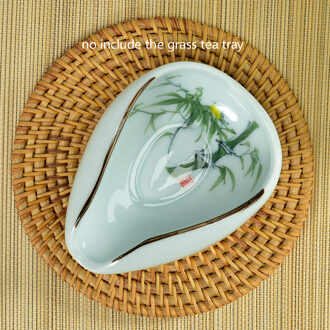 Jingdezhen Handgeschilderde Vintage Lotus Keramische Thee Houder Chinese Kung Fu Thee Set Porselein Celadon Cha Hij Onder Geglazuurd Thee lepel