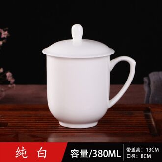 Jingdezhen Keramische Cup, Bone China Cup, Kantoor Cup, Conferentie Cup, Thee Cup Met Cover, water Cup In Conferentieruimte Van Hotel rood