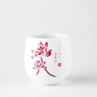 Jingdezhen Keramische Kopje Thee Reizen Wit Porselein Hand Gedrukt Koffie Melk Cup Creatieve Retro Bier Mok Kantoor Kung Fu Drinkware
