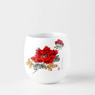 Jingdezhen Keramische Kopje Thee Reizen Wit Porselein Hand Gedrukt Koffie Melk Cup Creatieve Retro Bier Mok Kantoor Kung Fu Drinkware