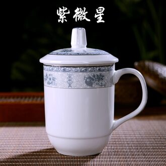 Jingdezhen Thee Beker Met Deksel Keramische Kantoor Cup Vergaderzaal Thee Cup Maat Hotel Bone China Water Cup Mannelijke groen