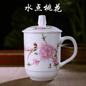 Jingdezhen Thee Beker Met Deksel Keramische Kantoor Cup Vergaderzaal Thee Cup Maat Hotel Bone China Water Cup Mannelijke paars