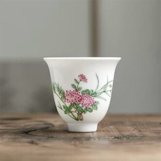 Jingdezhen Wit Porselein Handgeschilderde Theekopje Keramische Huishoudelijke Master Cup Creatieve Kung Fu Water Mok Kantoor Drinkware Thee Set