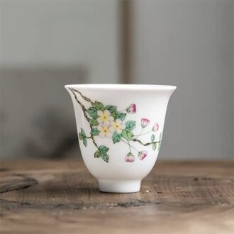 Jingdezhen Wit Porselein Handgeschilderde Theekopje Keramische Huishoudelijke Master Cup Creatieve Kung Fu Water Mok Kantoor Drinkware Thee Set