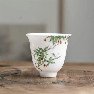 Jingdezhen Wit Porselein Handgeschilderde Theekopje Keramische Huishoudelijke Master Cup Creatieve Kung Fu Water Mok Kantoor Drinkware Thee Set